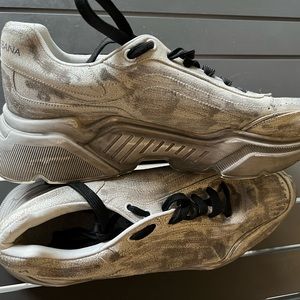 Dolce & Gabbana DAYMASTER LEATHER LOW TRAINERS Men size 10 1/2 NO SOLES